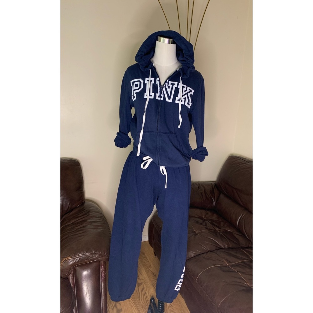 PINK Navy Sweatsuit Set
